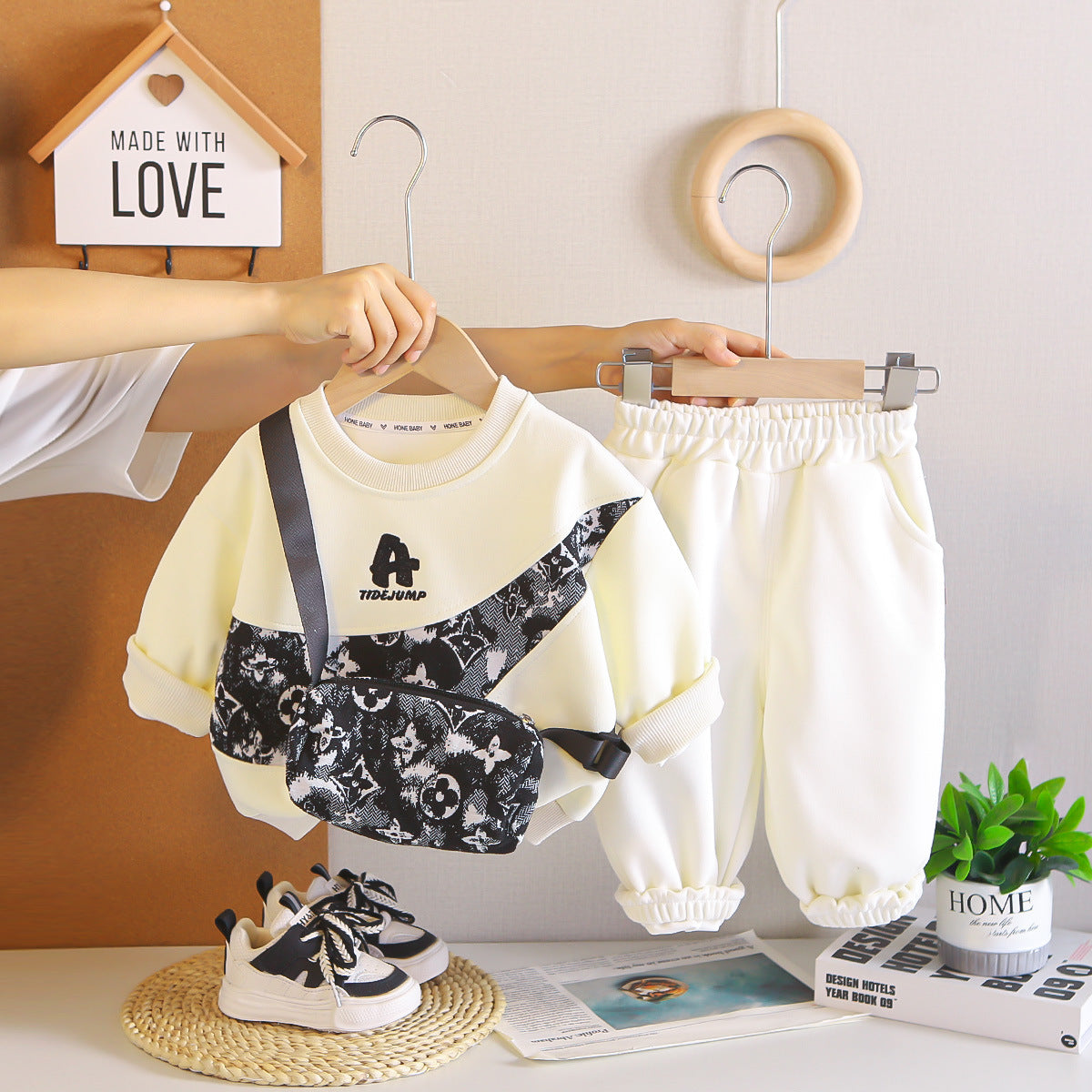 Boys Print Sweatshirt Set