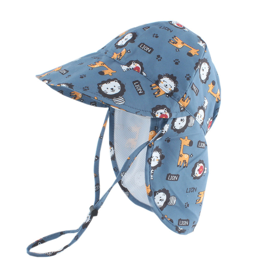 Baby Sun Hat with Cape β Quick-Dry Cartoon Beach Hat for Toddlers