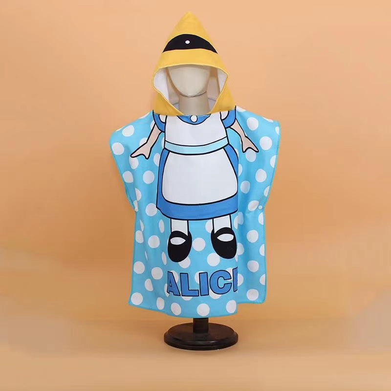 Kids Hooded Towel Cape – Quick-Dry Microfiber Beach & Pool Towel
