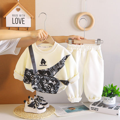 Boys Print Sweatshirt Set