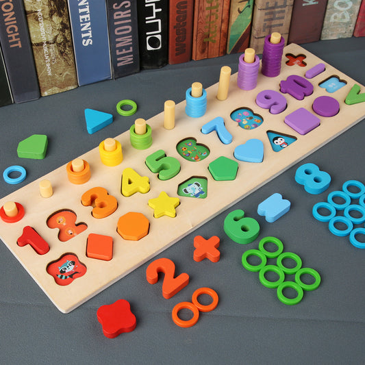 Montessori Wooden Magnetic Fishing & Math Puzzle Toy