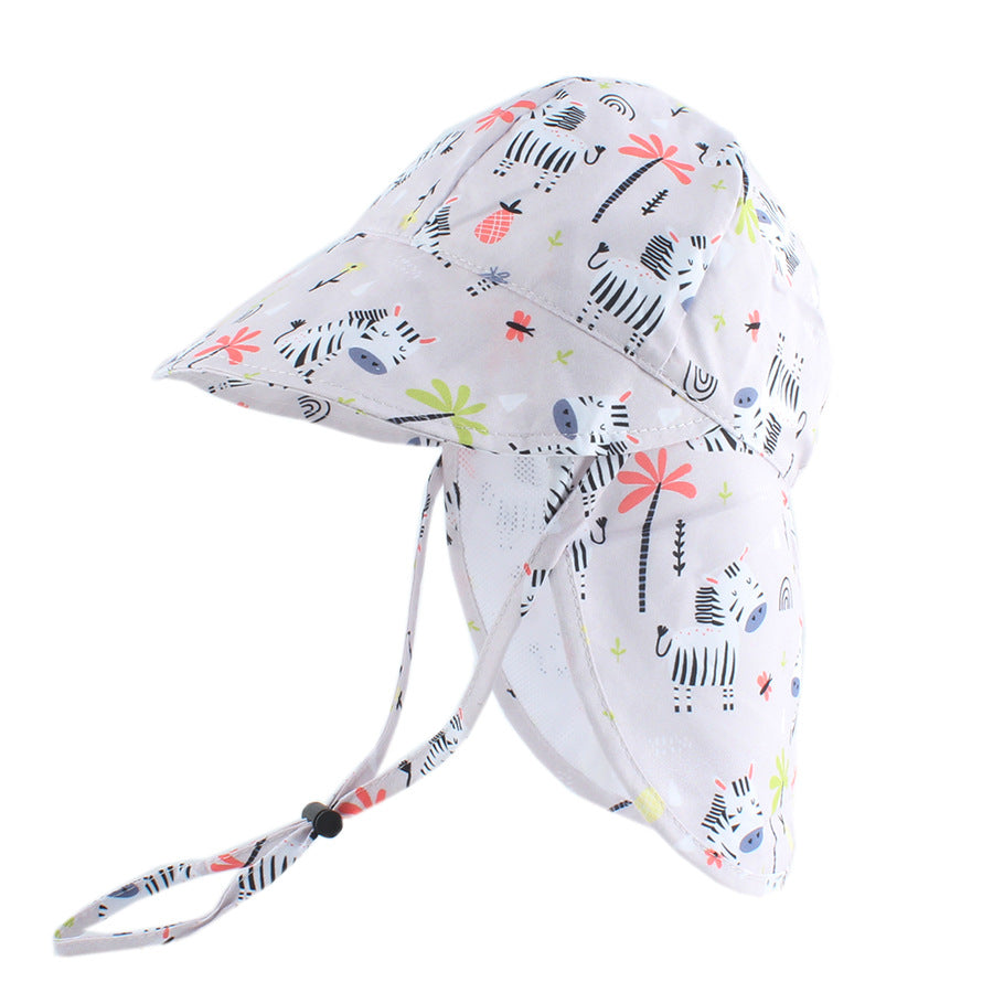 Baby Sun Hat with Cape – Quick-Dry Cartoon Beach Hat for Toddlers