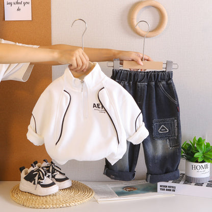 Boys Half-Zip Hoodie Set