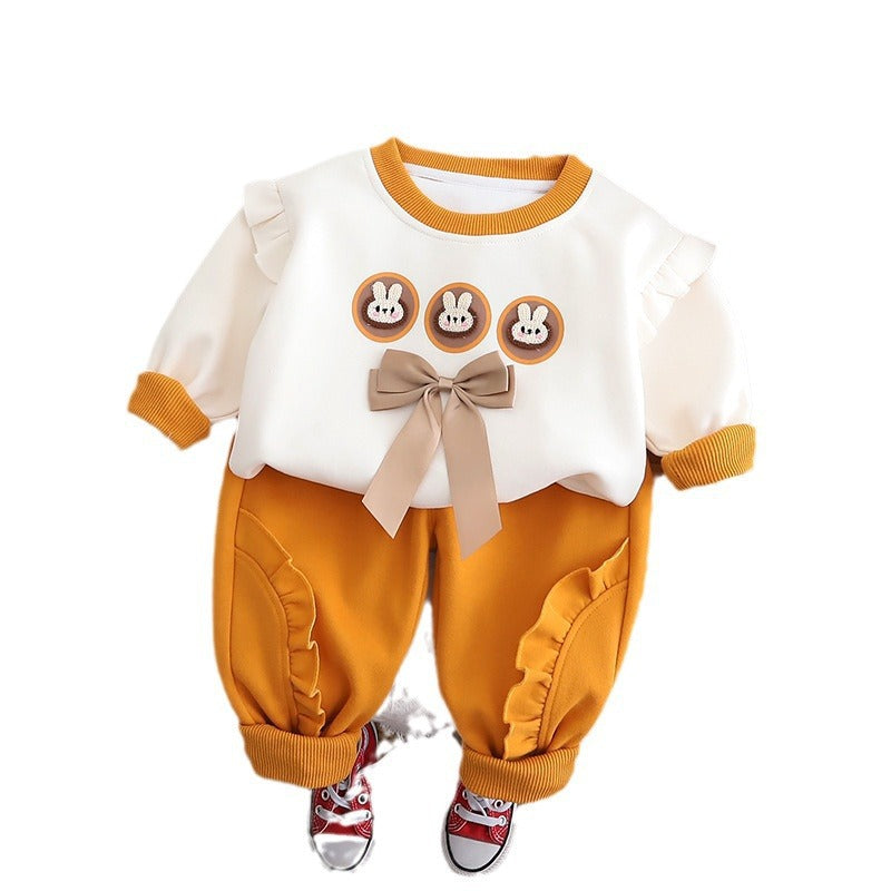 Girls Cartoon Hoodie Set