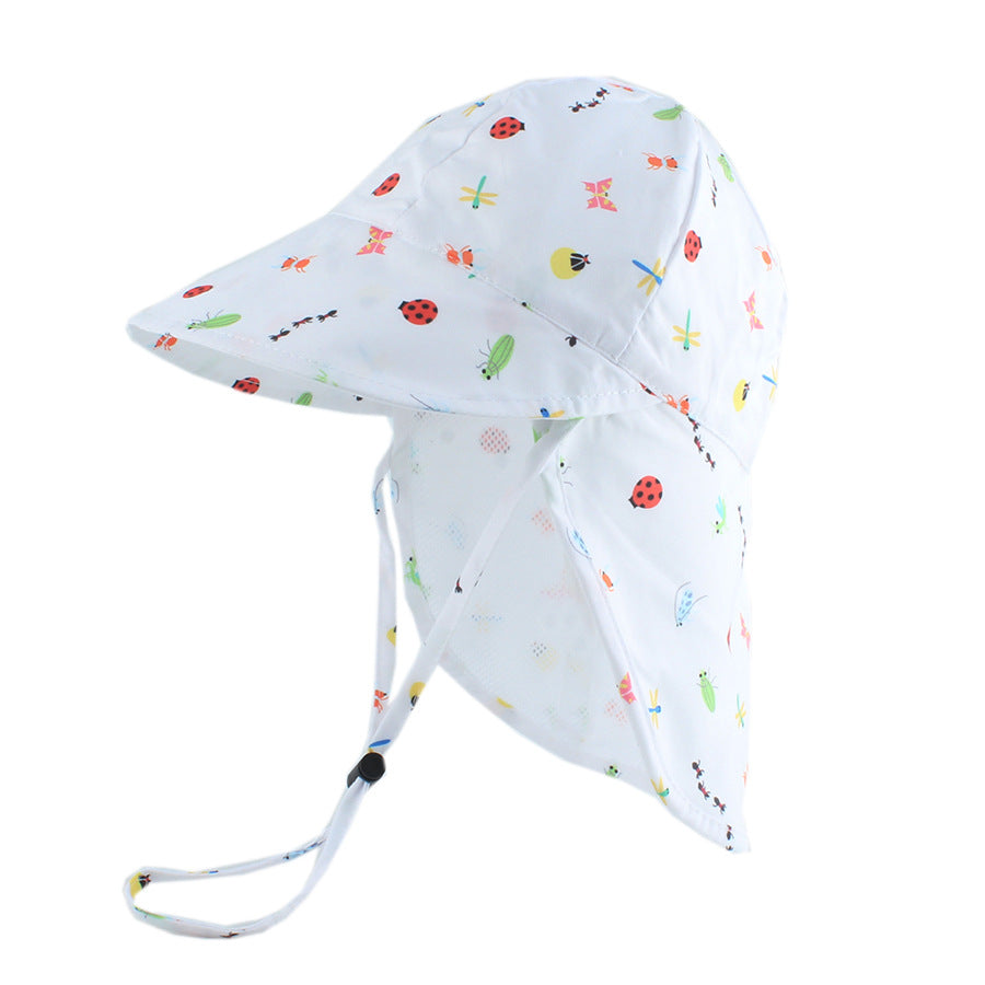 Baby Sun Hat with Cape – Quick-Dry Cartoon Beach Hat for Toddlers