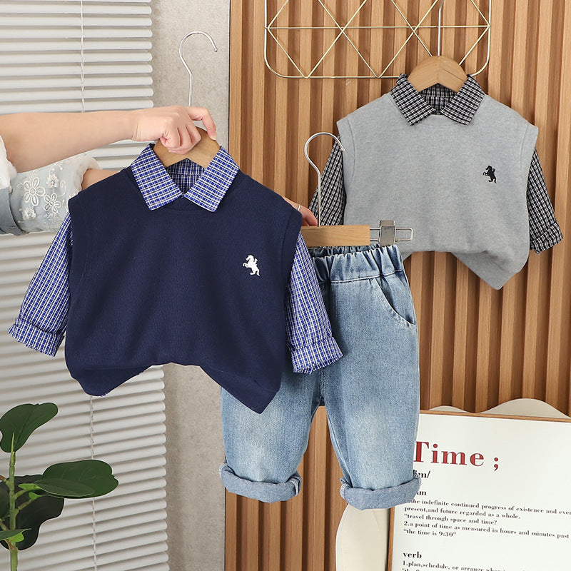 Boys Checkered 3-Piece Set