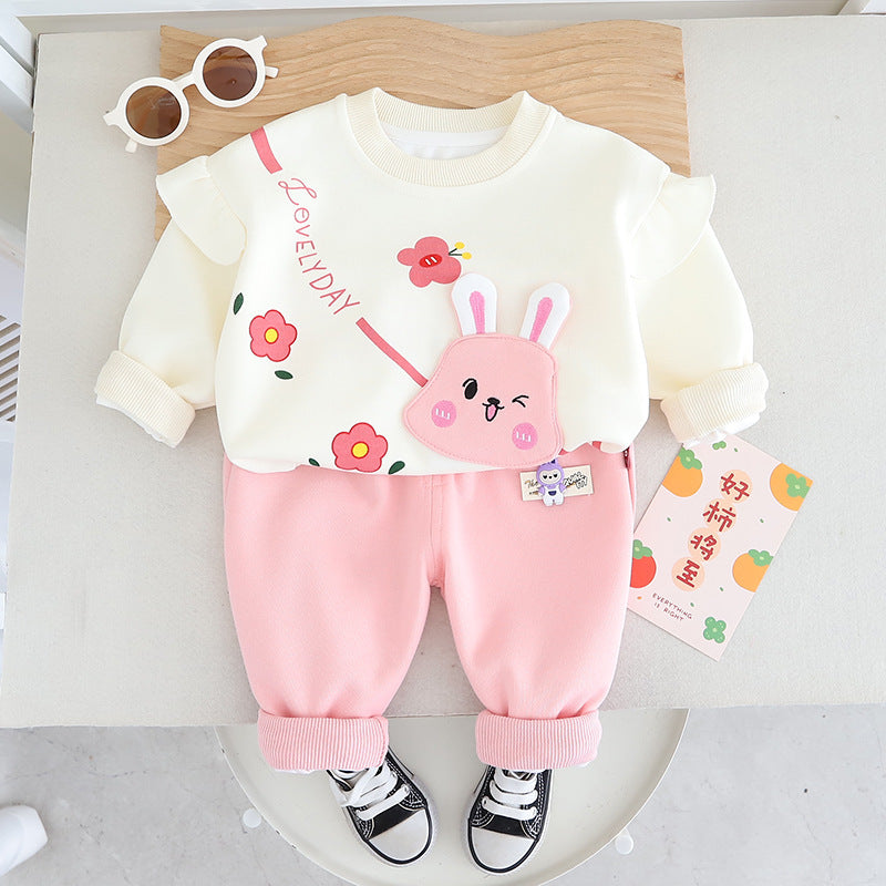 Girls Fleece Cartoon Set