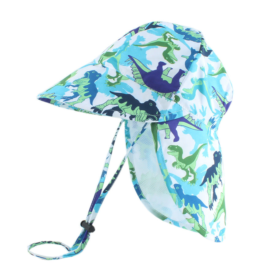 Baby Sun Hat with Cape – Quick-Dry Cartoon Beach Hat for Toddlers