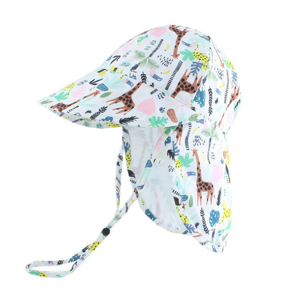 Baby Sun Hat with Cape – Quick-Dry Cartoon Beach Hat for Toddlers