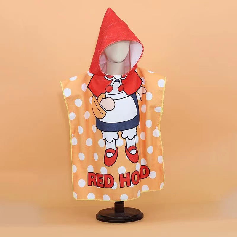 Kids Hooded Towel Cape – Quick-Dry Microfiber Beach & Pool Towel