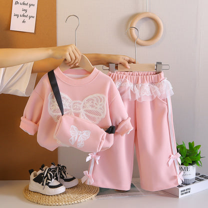 Girls Lace Hoodie Set