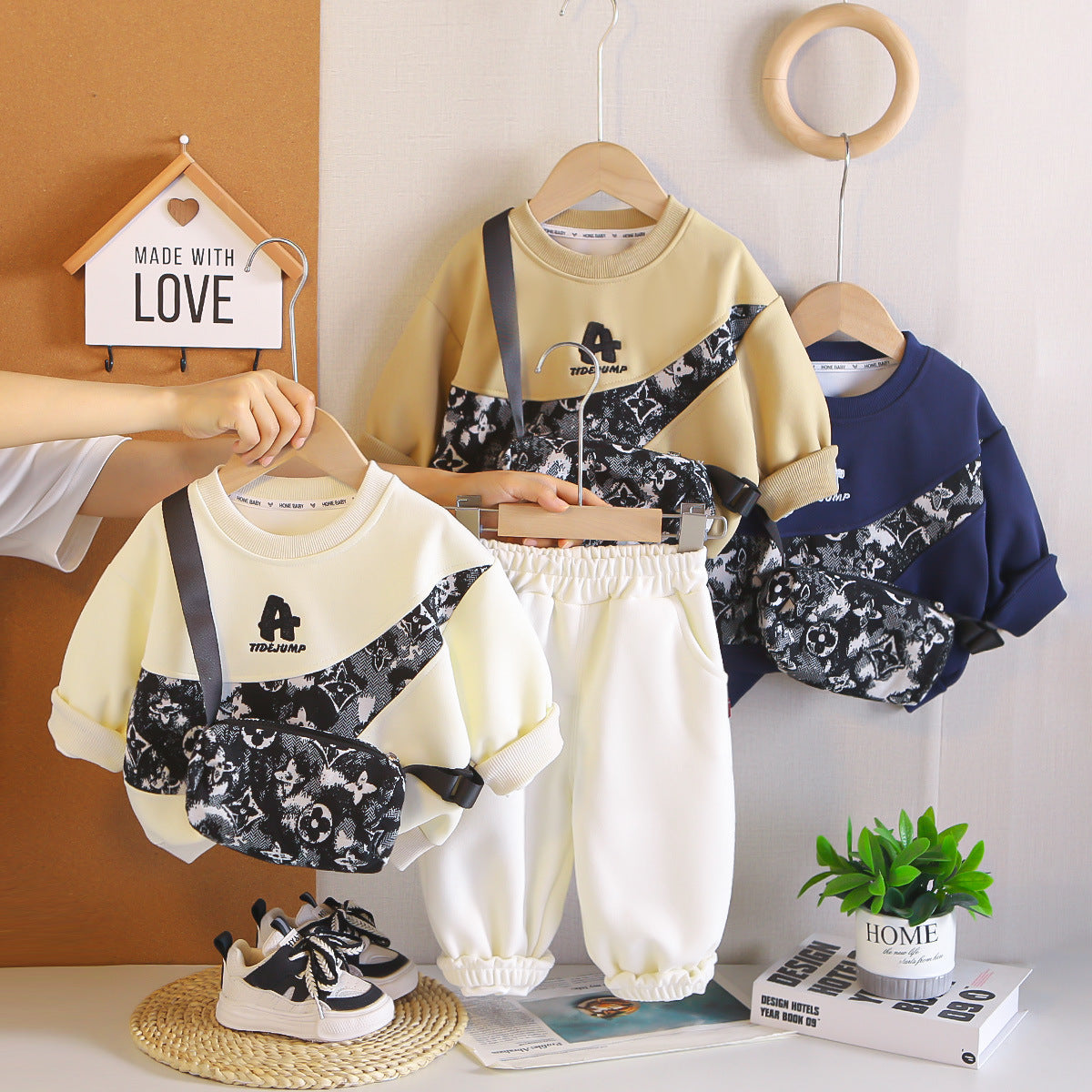 Boys Print Sweatshirt Set