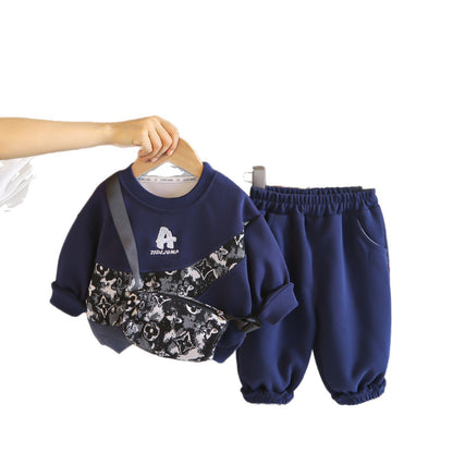 Boys Print Sweatshirt Set