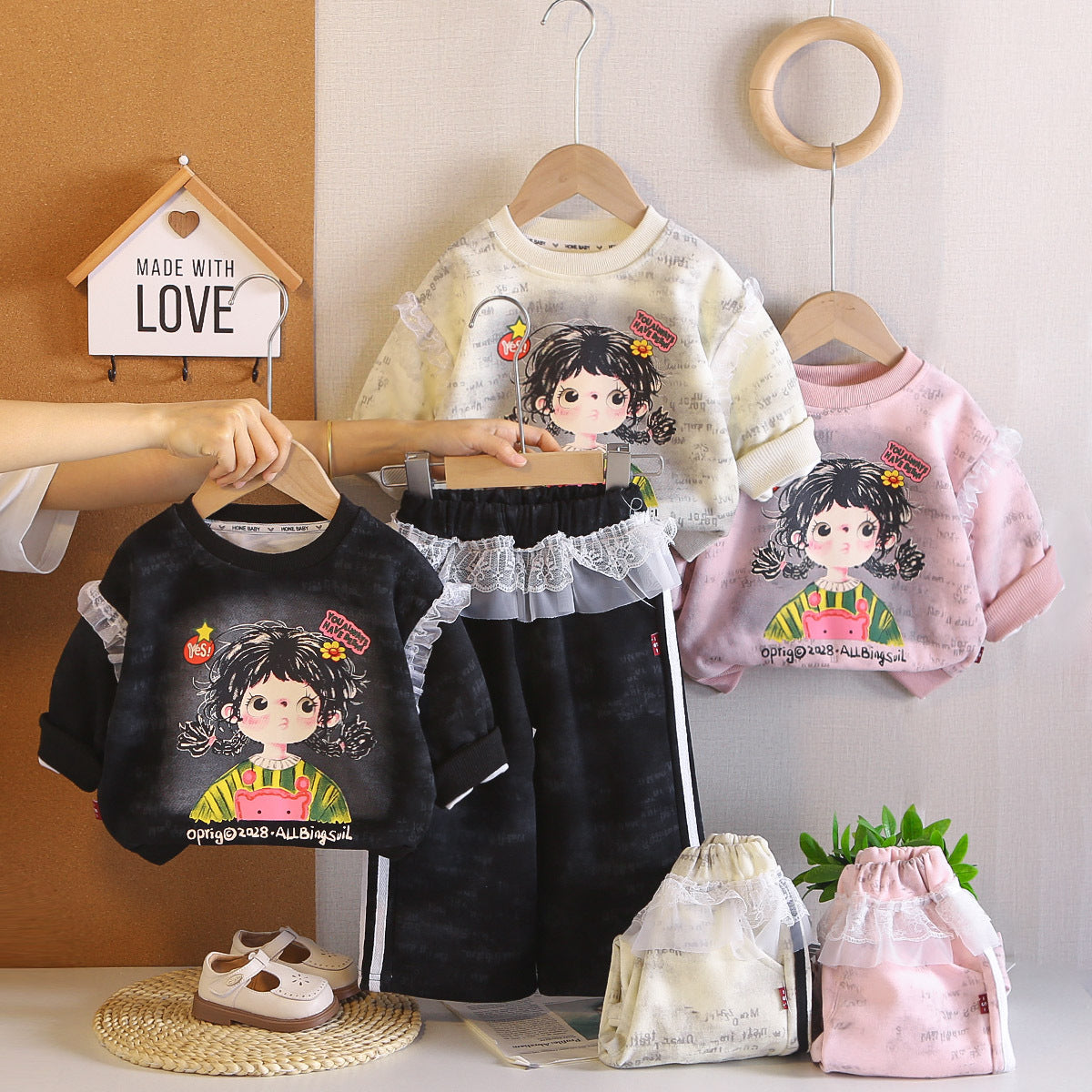 Girls Lace Dress Set