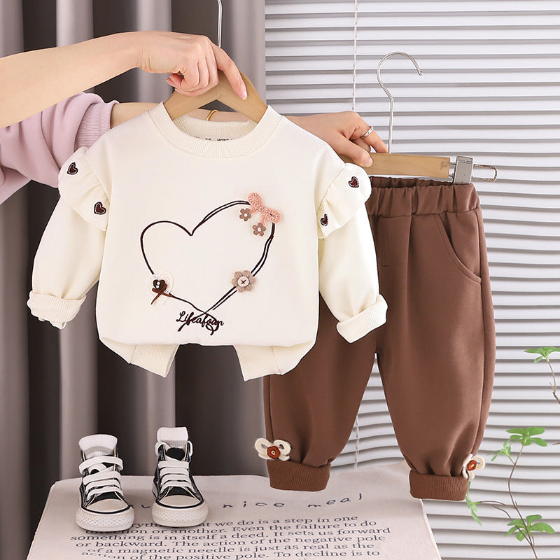 Girls Heart Hoodie Set