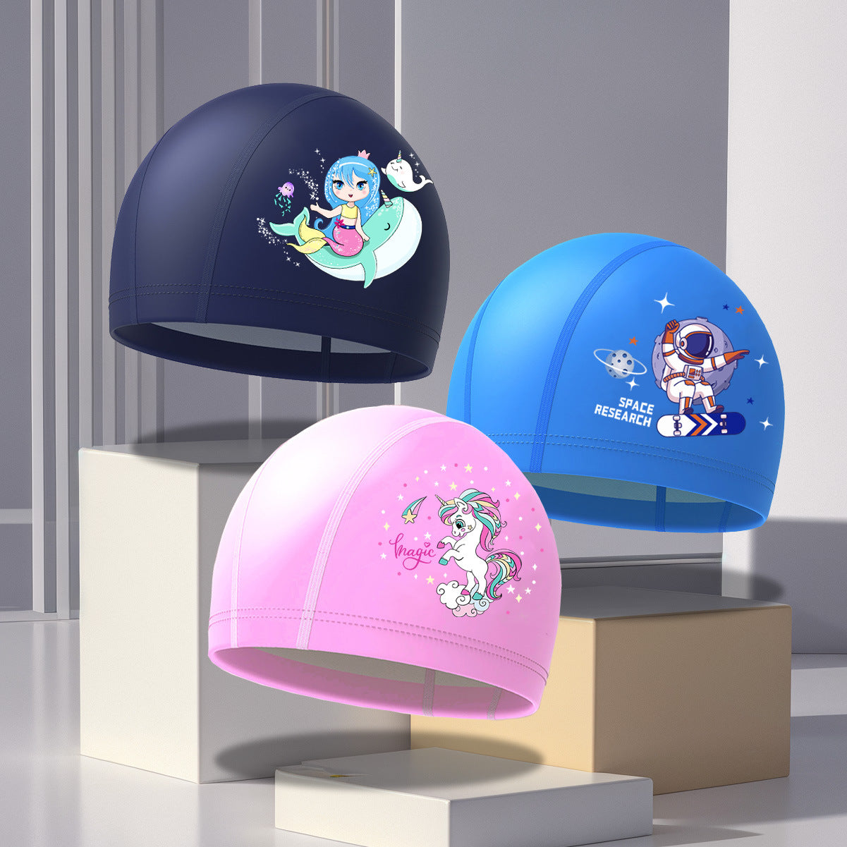 Kids Swim Cap – Cute Design with Ear Protection