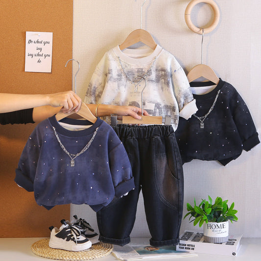 Boys Letter Hoodie Set