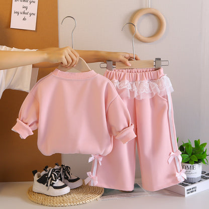 Girls Lace Hoodie Set