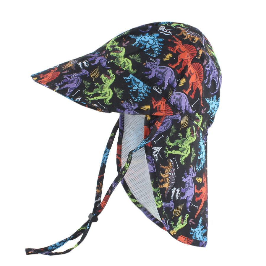 Baby Sun Hat with Cape – Quick-Dry Cartoon Beach Hat for Toddlers