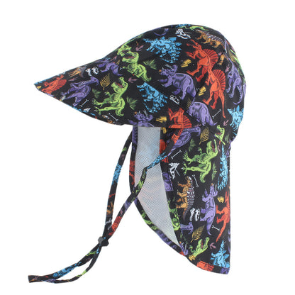 Baby Sun Hat with Cape – Quick-Dry Cartoon Beach Hat for Toddlers