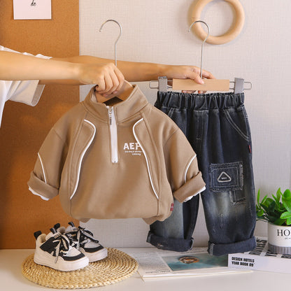 Boys Half-Zip Hoodie Set
