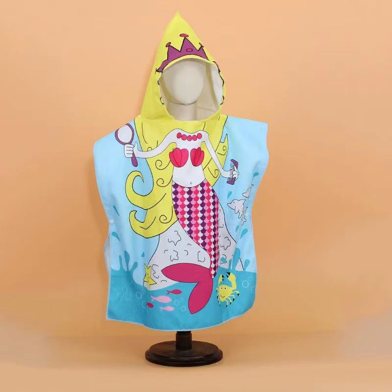 Kids Hooded Towel Cape – Quick-Dry Microfiber Beach & Pool Towel