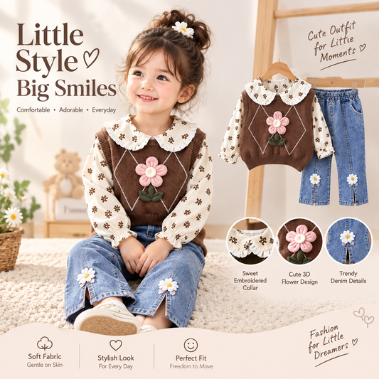 Girls Floral 3-Piece Set