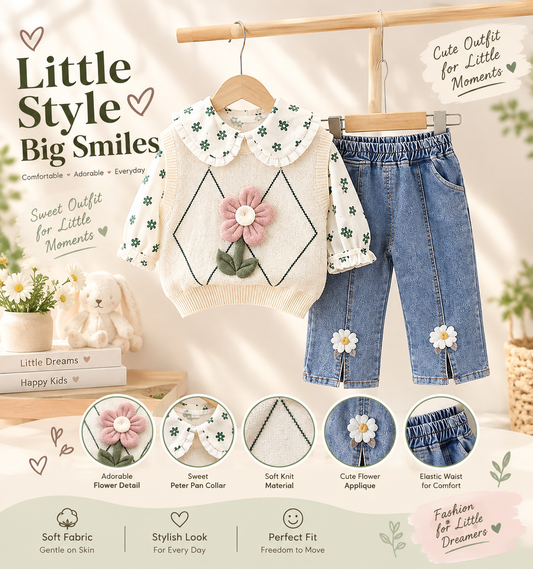 Girls Floral 3-Piece Set