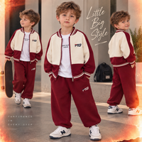 Boys Zipper Baseball Jacket Set