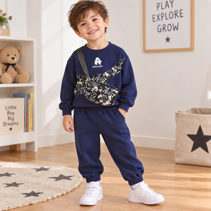 Boys Print Sweatshirt Set