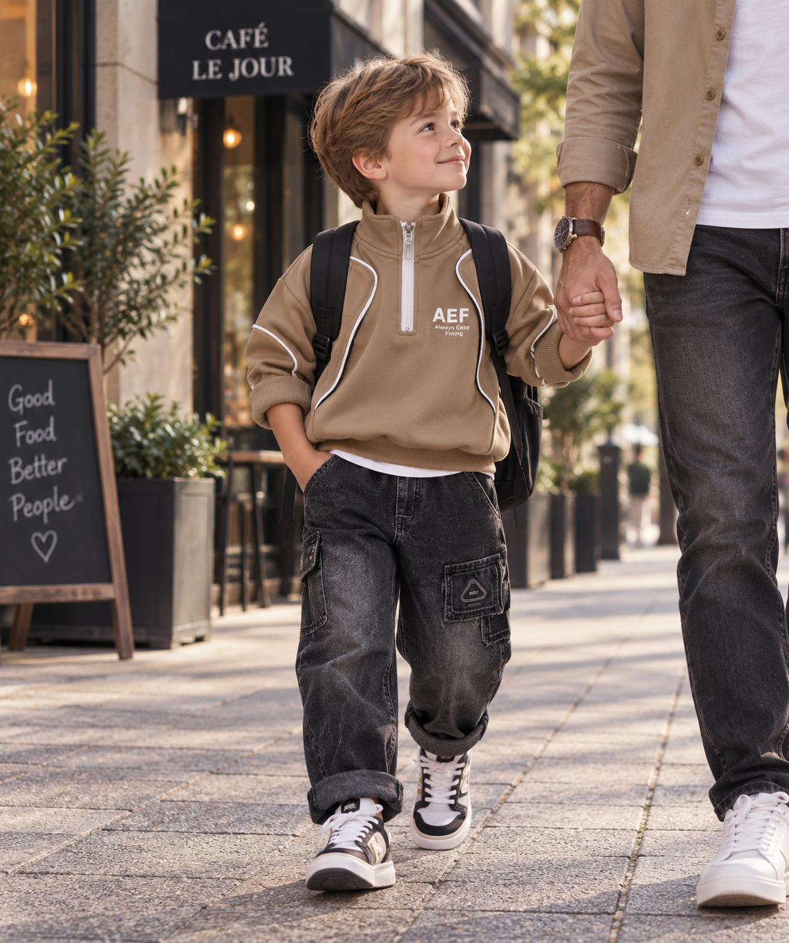 Boys Half-Zip Hoodie Set