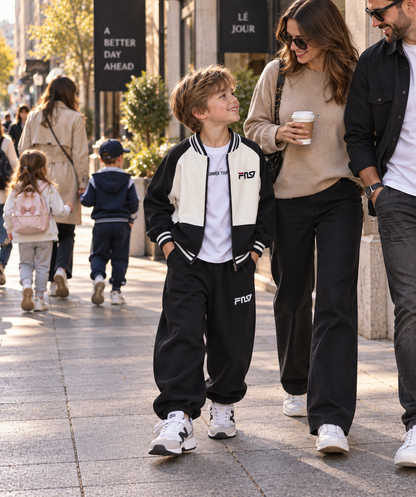 Boys Zipper Baseball Jacket Set