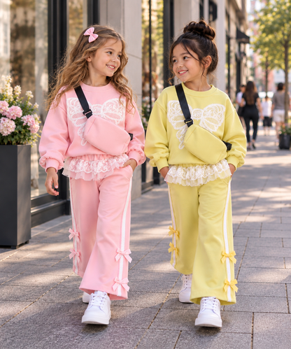 Girls Lace Hoodie Set