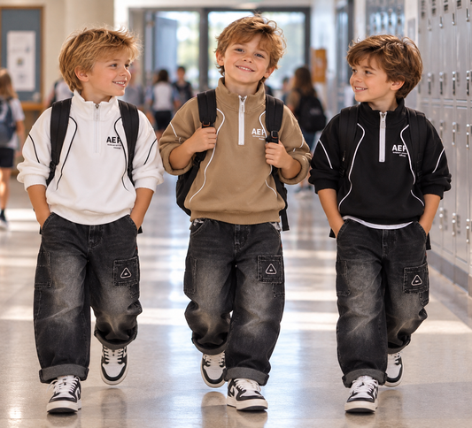 Boys Half-Zip Hoodie Set