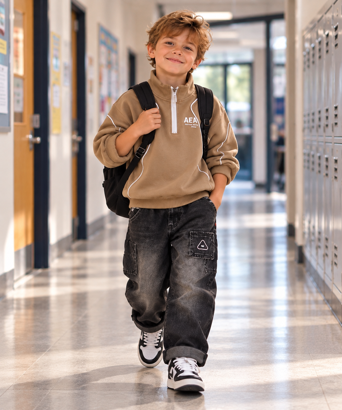 Boys Half-Zip Hoodie Set