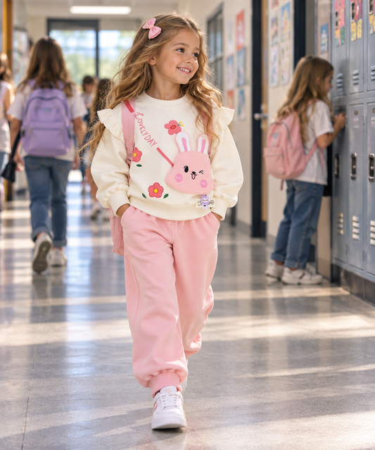 Girls Fleece Cartoon Set