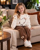 Girls Heart Hoodie Set