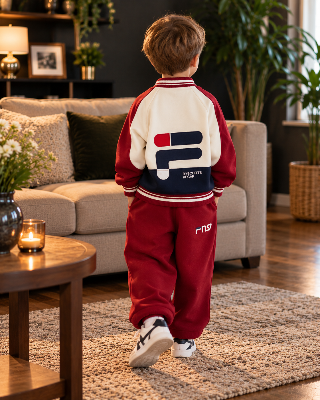 Boys Zipper Baseball Jacket Set