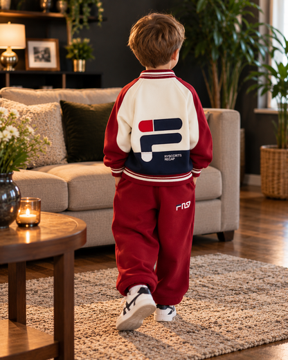 Boys Zipper Baseball Jacket Set