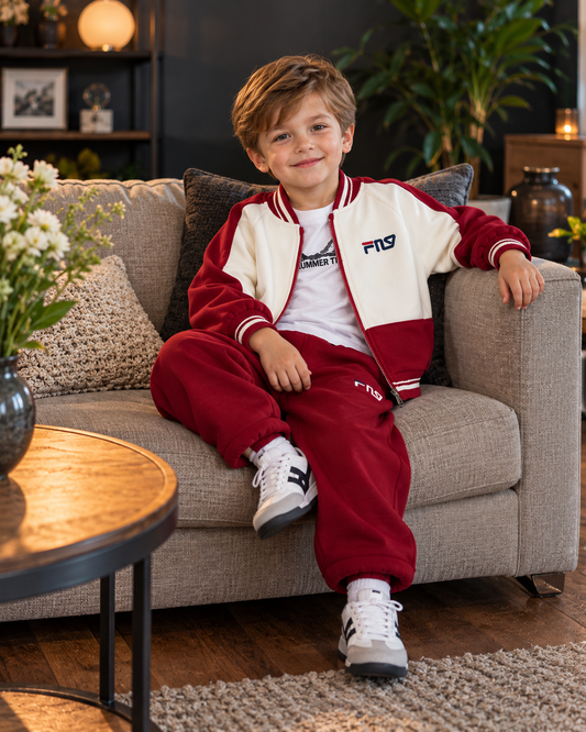 Boys Zipper Baseball Jacket Set