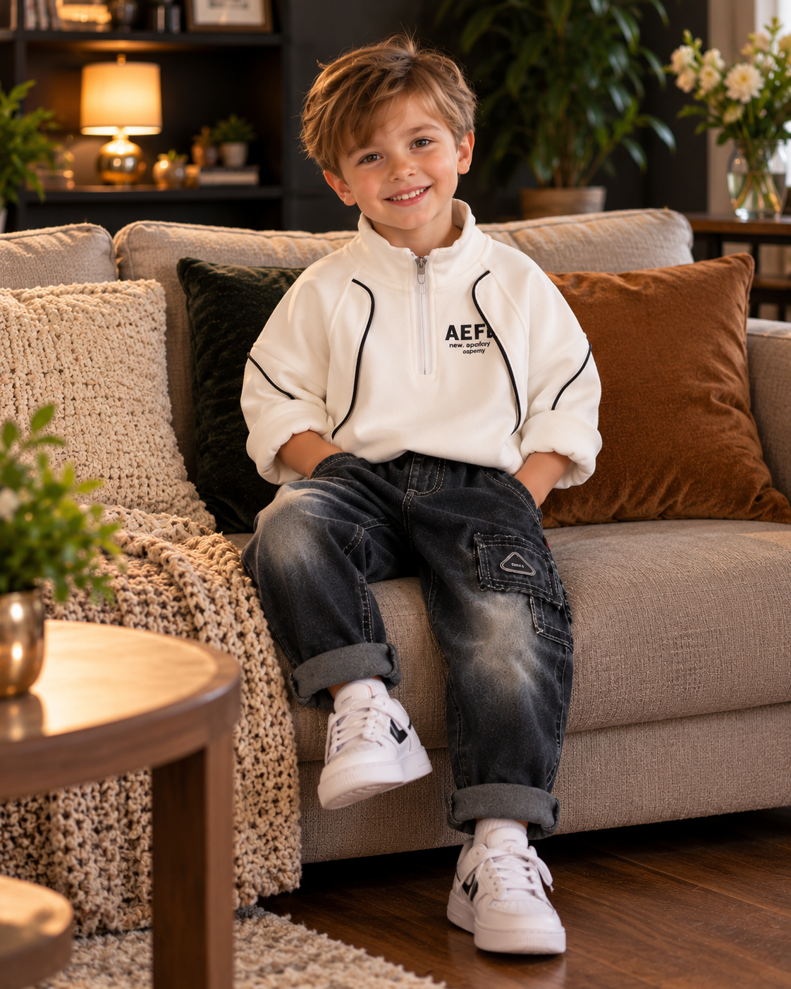 Boys Half-Zip Hoodie Set
