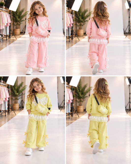 Girls Lace Hoodie Set