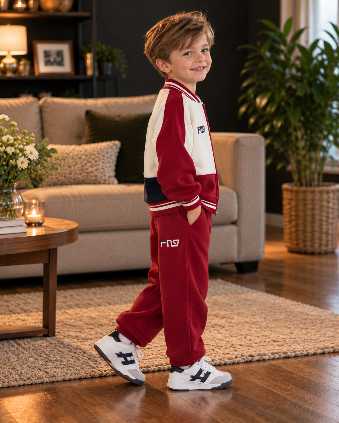 Boys Zipper Baseball Jacket Set