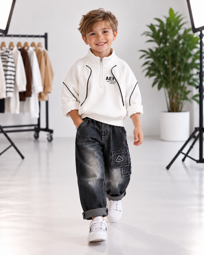 Boys Half-Zip Hoodie Set