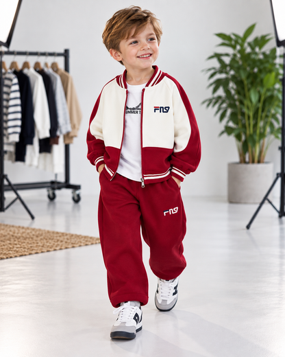 Boys Zipper Baseball Jacket Set