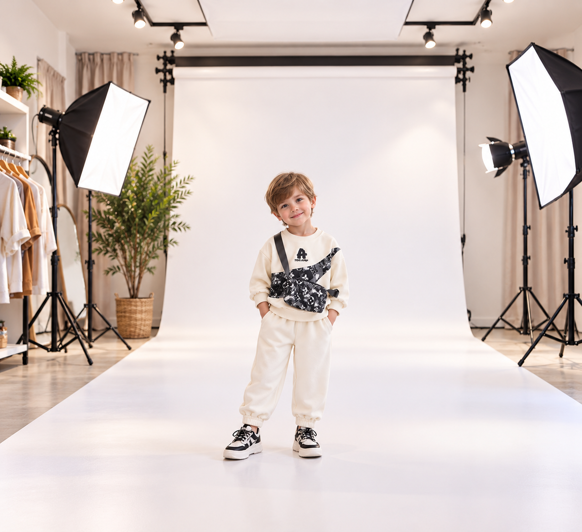 Boys Print Sweatshirt Set
