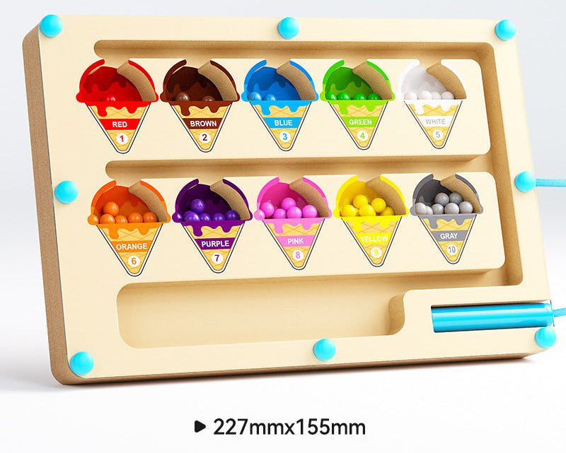 Montessori Magnetic Maze with Number Beads