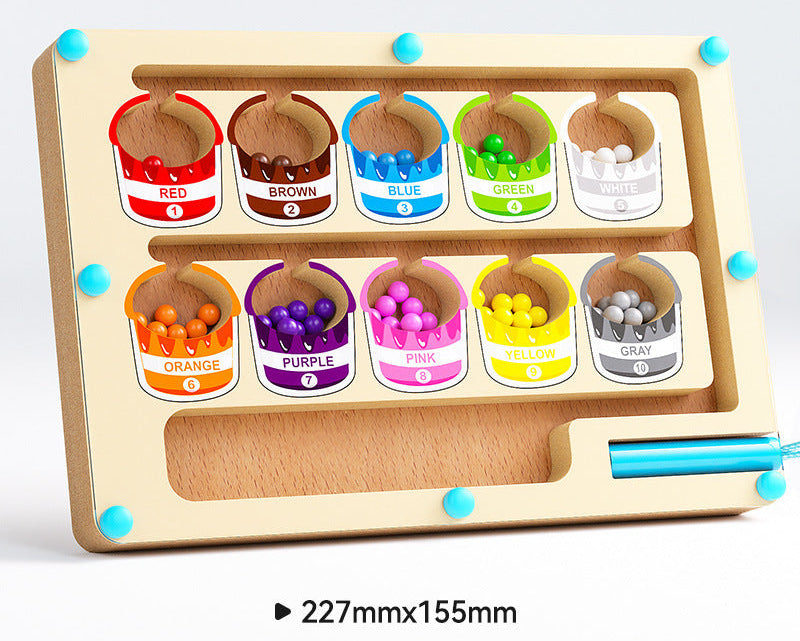 Montessori Magnetic Maze with Number Beads