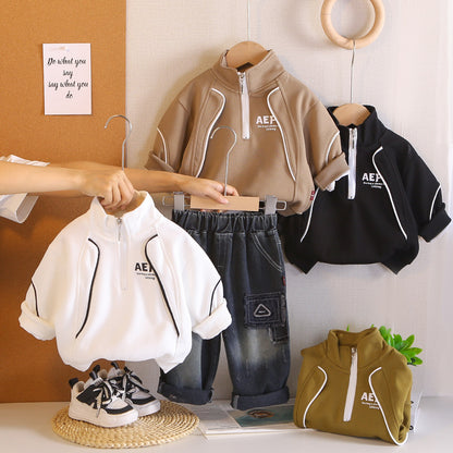 Boys Half-Zip Hoodie Set