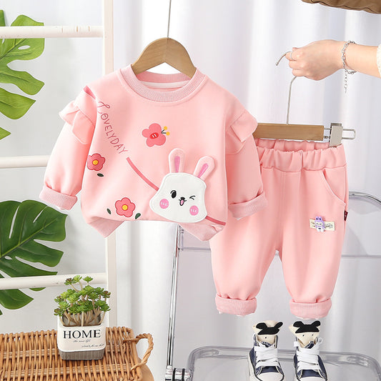 Girls Fleece Cartoon Set